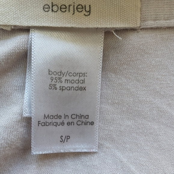 Eberjey light pink with black piping pajama top sz S - Picture 5 of 6